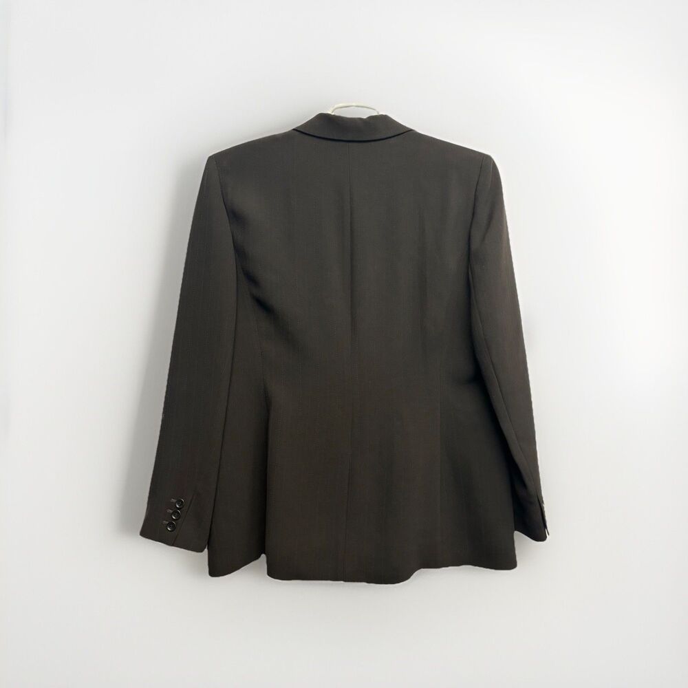 Ann Taylor Blazer Suit Jacket Women's Size M Black Pinstriped Offixe Corpcore - Picture 4 of 5